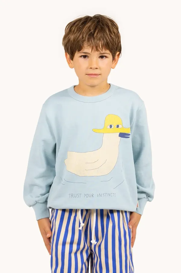 Tinycottons Otroški bombažen pulover Tinycottons DUCK GRAPHIC SWEATSHIRT SS25-101