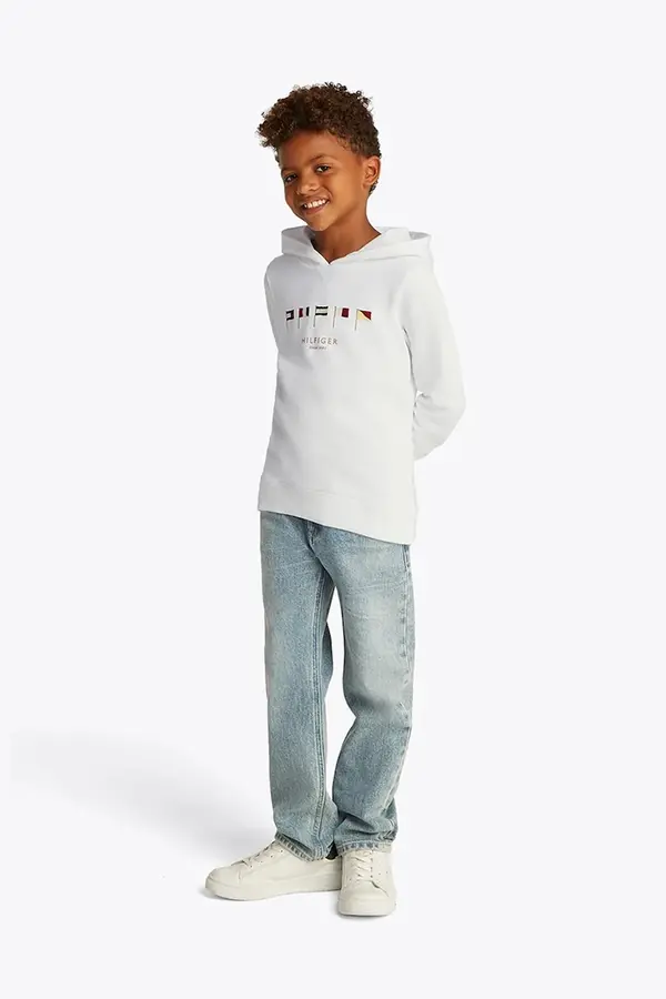 Tommy Hilfiger Otroški bombažen pulover Tommy Hilfiger