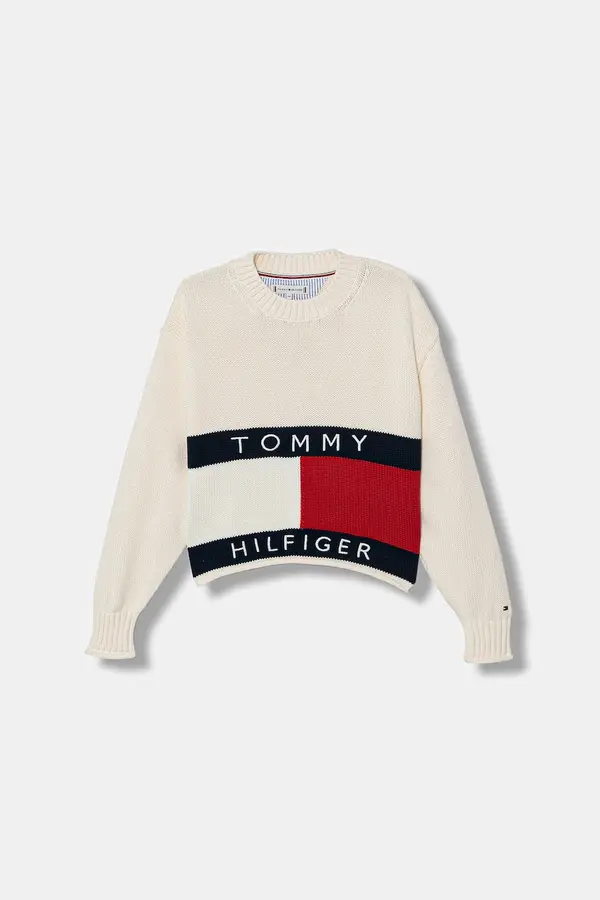 Tommy Hilfiger Otroški bombažen pulover Tommy Hilfiger