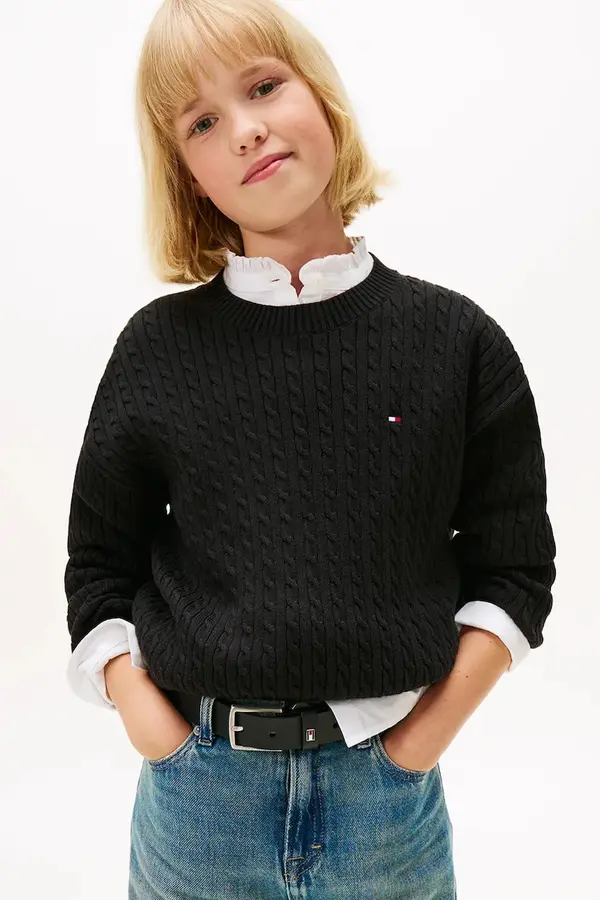 Tommy Hilfiger Otroški bombažen pulover Tommy Hilfiger