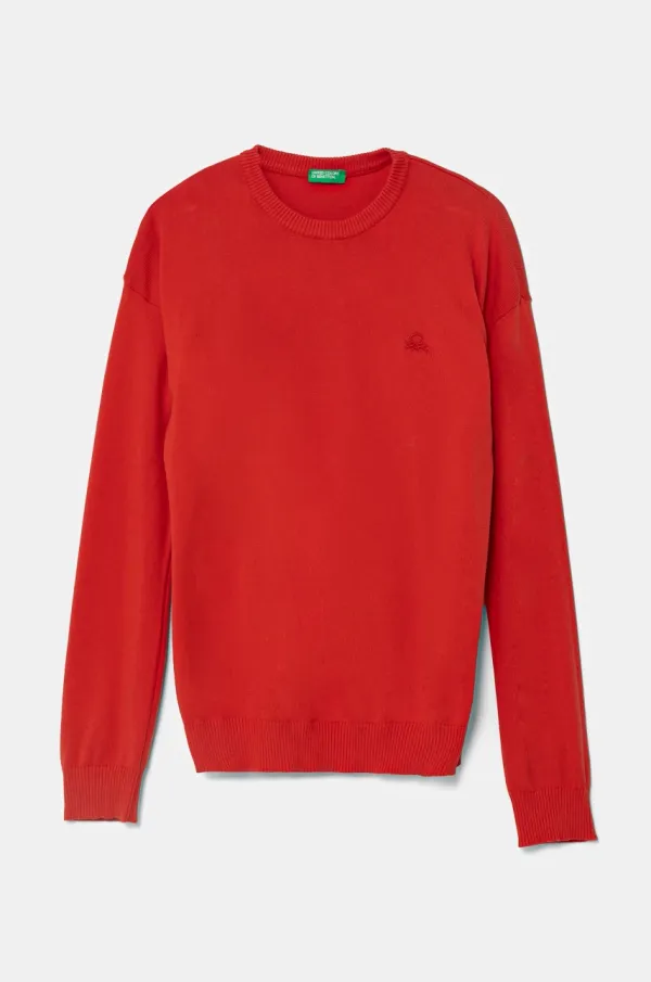 United Colors of Benetton Otroški bombažen pulover United Colors of Benetton rdeča barva, 1098C107W