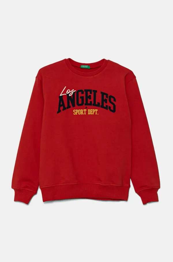 United Colors of Benetton Otroški bombažen pulover United Colors of Benetton rdeča barva, 3UNIC10O3