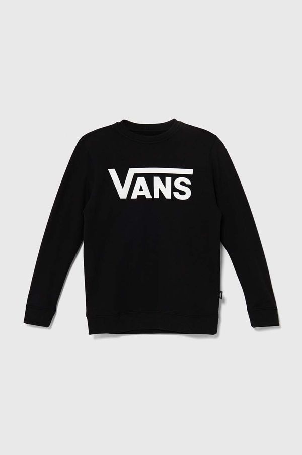 Vans Otroški bombažen pulover Vans CLASSIC II CREW črna barva, VN000K99BLK1