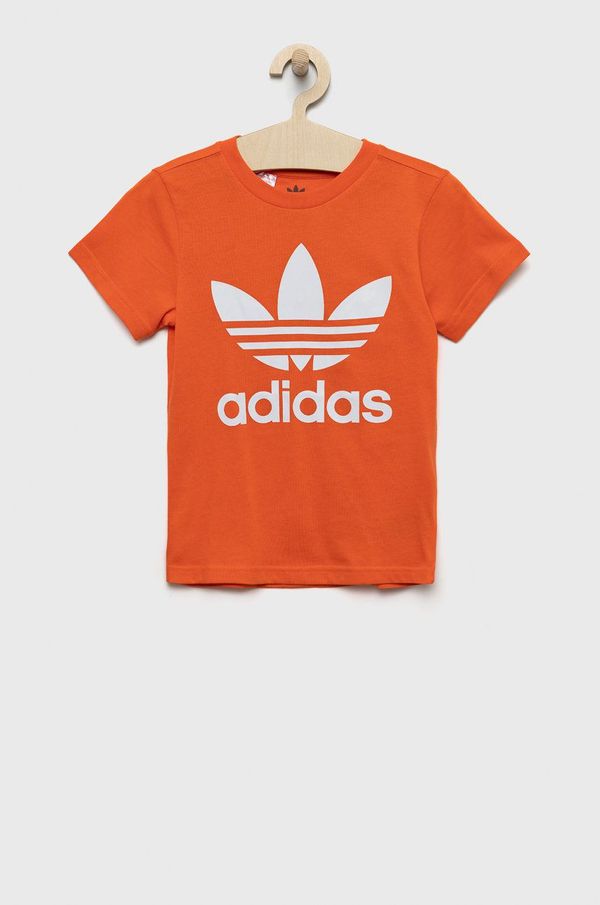 adidas Originals Otroški bombažen t-shirt adidas Originals oranžna barva