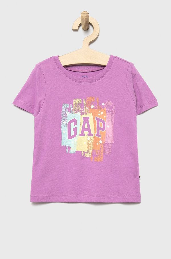 Gap Otroški bombažen t-shirt GAP vijolična barva
