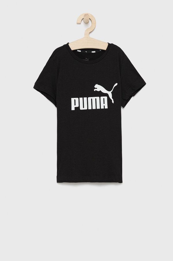 Puma Otroški bombažen t-shirt Puma črna barva