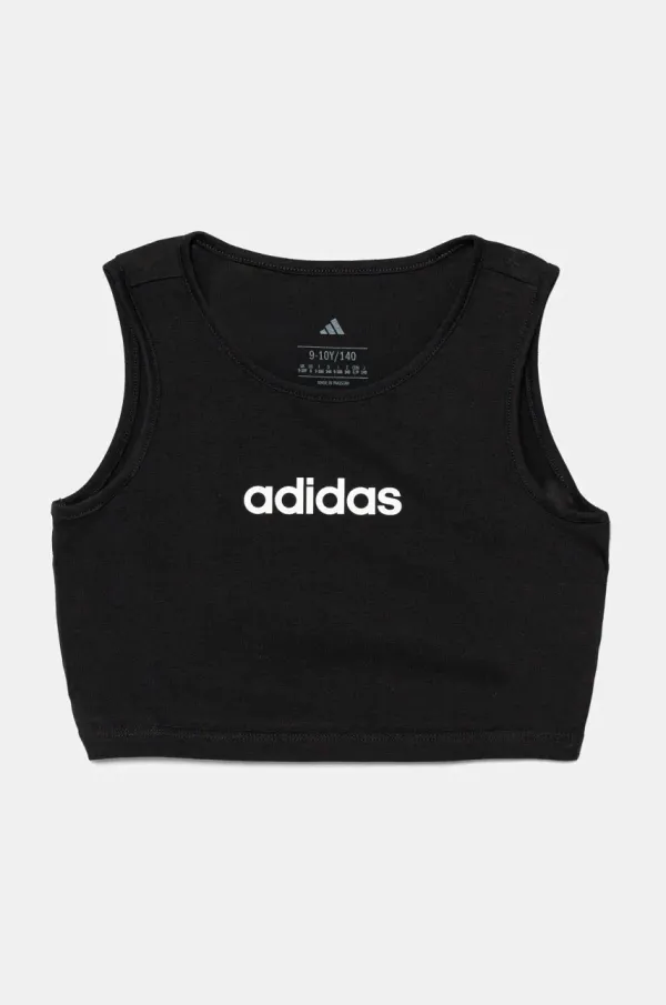 adidas Otroški bombažen top adidas črna barva, JC9732