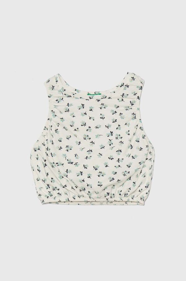 United Colors of Benetton Otroški bombažen top United Colors of Benetton bež barva