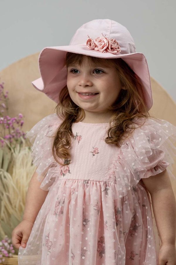 Jamiks Otroški bombažni klobuk Jamiks KATRINE roza barva