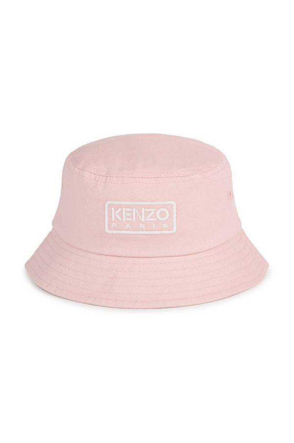 Kenzo kids Otroški bombažni klobuk Kenzo Kids roza barva