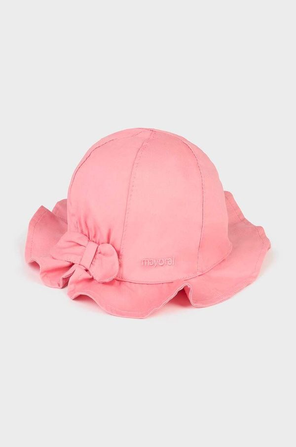 Mayoral Otroški bombažni klobuk Mayoral roza barva