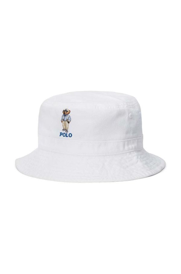 Polo Ralph Lauren Otroški bombažni klobuk Polo Ralph Lauren bela barva, 322945504001