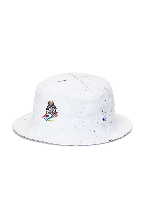 Polo Ralph Lauren Otroški bombažni klobuk Polo Ralph Lauren bela barva