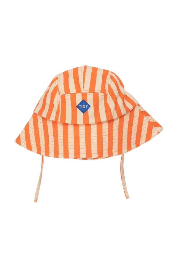 Tinycottons Otroški bombažni klobuk Tinycottons STRIPES BUCKET HAT oranžna barva, SS25-422