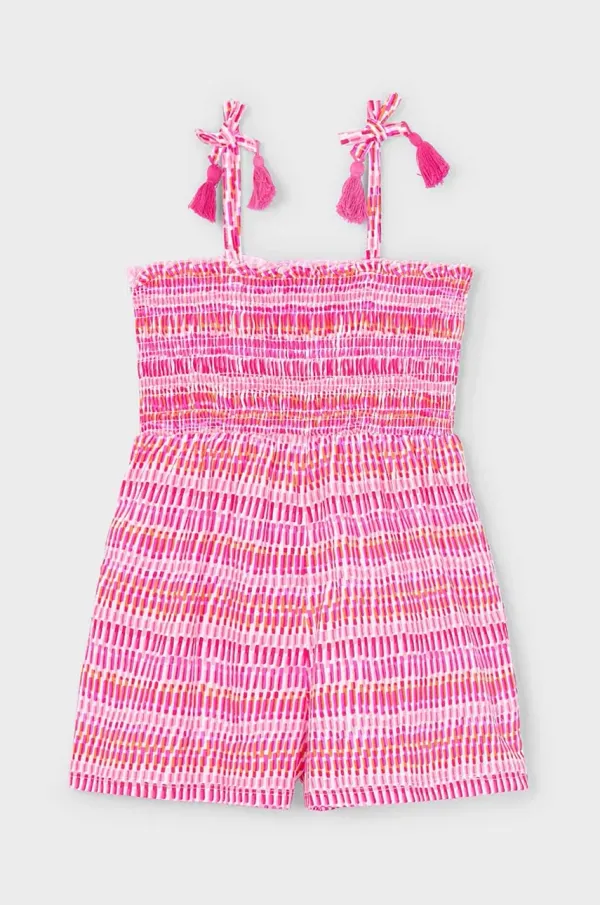 Mayoral Otroški bombažni kombinezon Mayoral roza barva, 3877