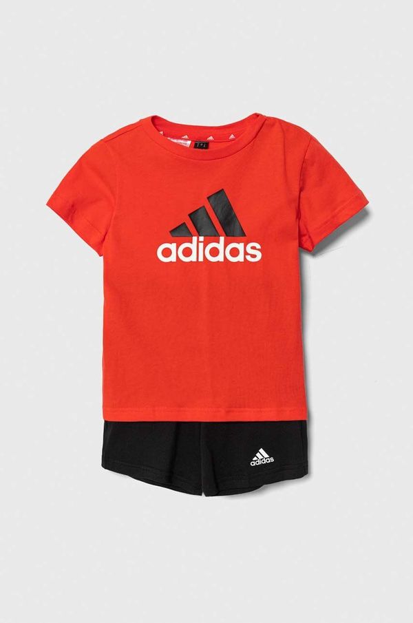 adidas Otroški bombažni komplet adidas oranžna barva