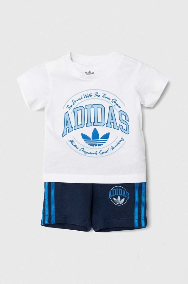 adidas Originals Otroški bombažni komplet adidas Originals mornarsko modra barva
