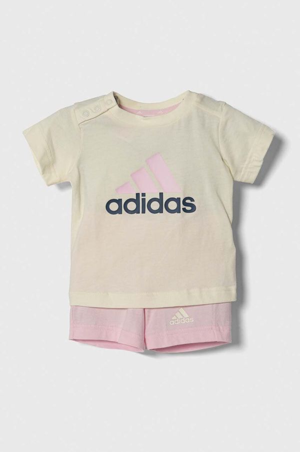 adidas Otroški bombažni komplet adidas roza barva