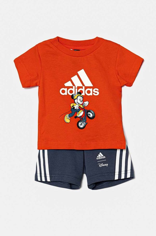 adidas Otroški bombažni komplet adidas x Disney, I DY MM T SET rdeča barva, IV9648