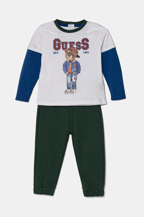 Guess Otroški bombažni komplet Guess bela barva, I5RG04 K8HM4