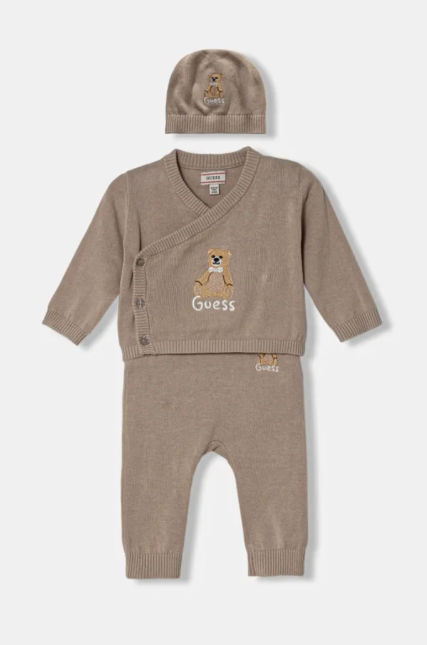 Guess Otroški bombažni komplet Guess bež barva, P5RG13 Z3KZ1