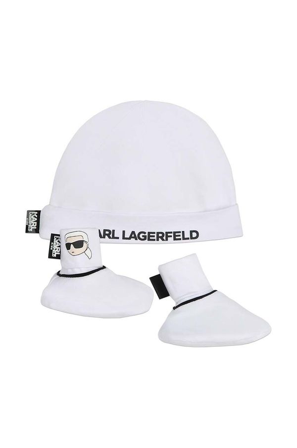 Karl Lagerfeld Otroški bombažni komplet Karl Lagerfeld bela barva