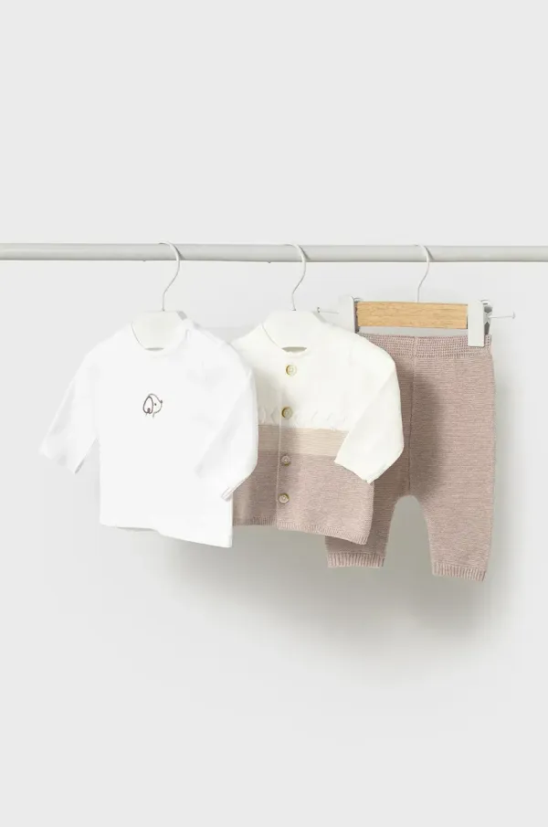 Mayoral Newborn Otroški bombažni komplet Mayoral Newborn bež barva, 1560