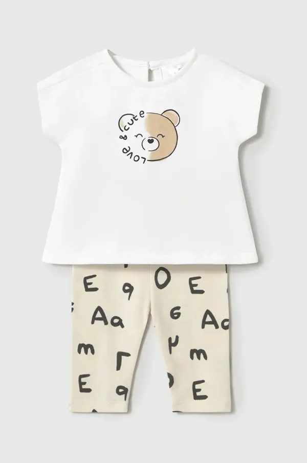 Mayoral Newborn Otroški bombažni komplet Mayoral Newborn bež barva, 1762