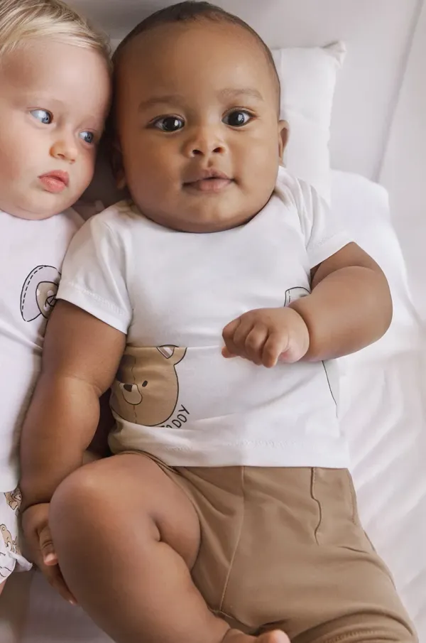 Mayoral Newborn Otroški bombažni komplet Mayoral Newborn rjava barva, 1206