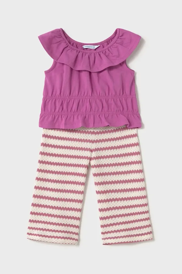 Mayoral Otroški bombažni komplet Mayoral roza barva, 1575