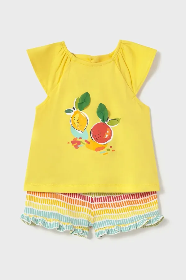 Mayoral Otroški bombažni komplet Mayoral rumena barva, 1233