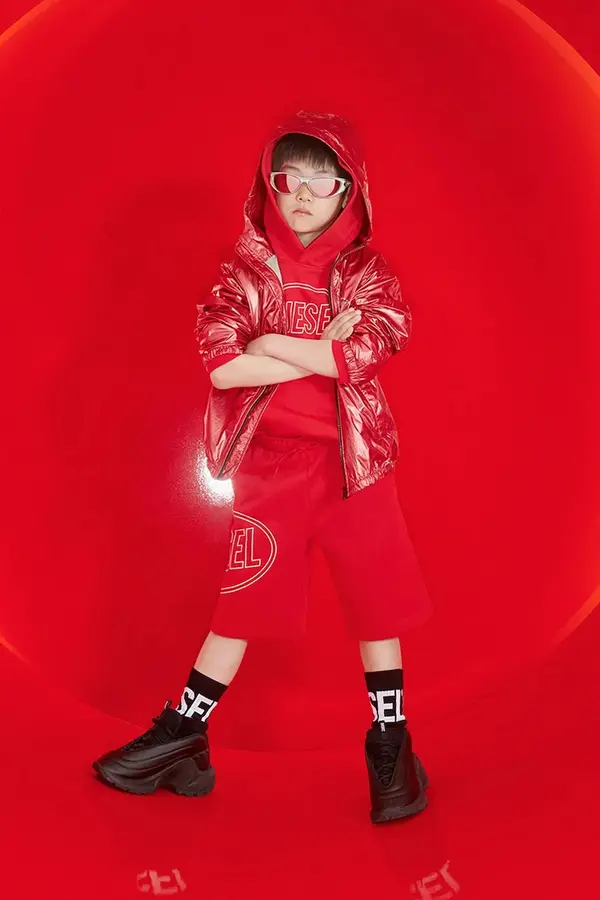 Diesel Otroški bombažni pulover Diesel SCIRCLEHOOD OVER SWEAT-SHIRT