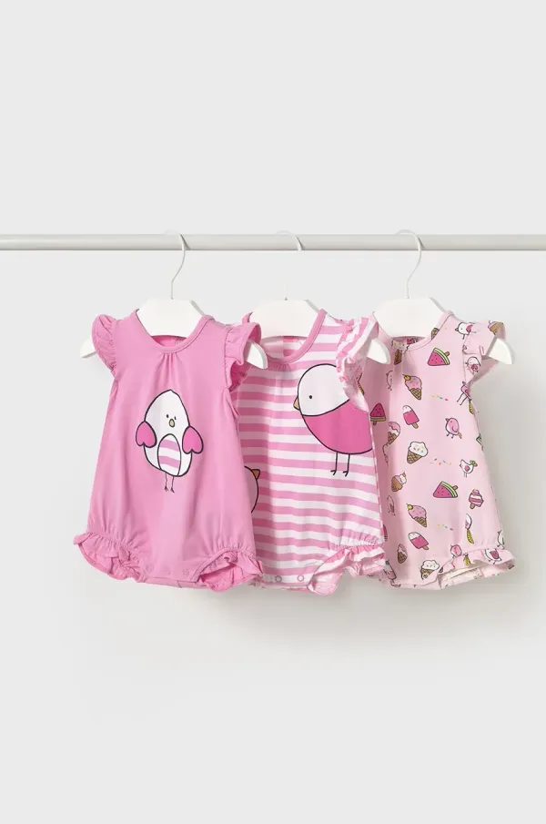 Mayoral Newborn Otroški bombažni romper Mayoral Newborn 3-pack 1758