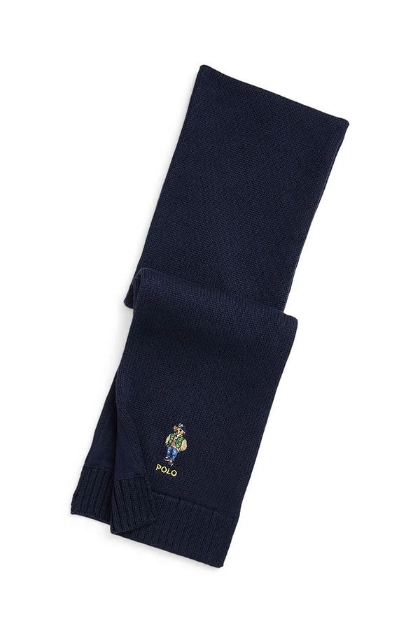 Polo Ralph Lauren Otroški bombažni šal Polo Ralph Lauren mornarsko modra barva, 323953213001