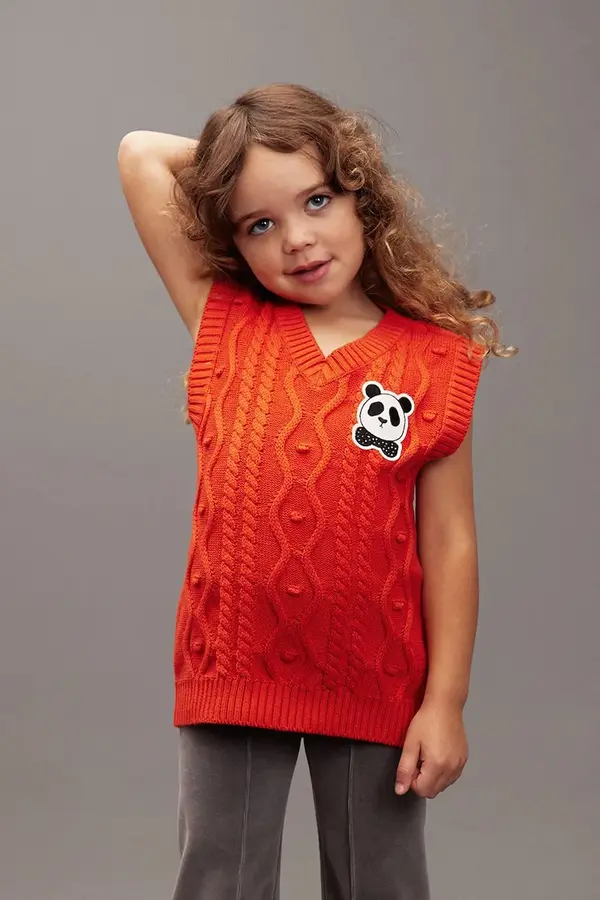 Mini Rodini Otroški bombažni telovnik Mini Rodini Panda