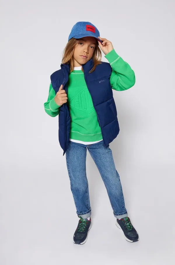 HUGO Otroški brezrokavnik HUGO mornarsko modra barva, G00430