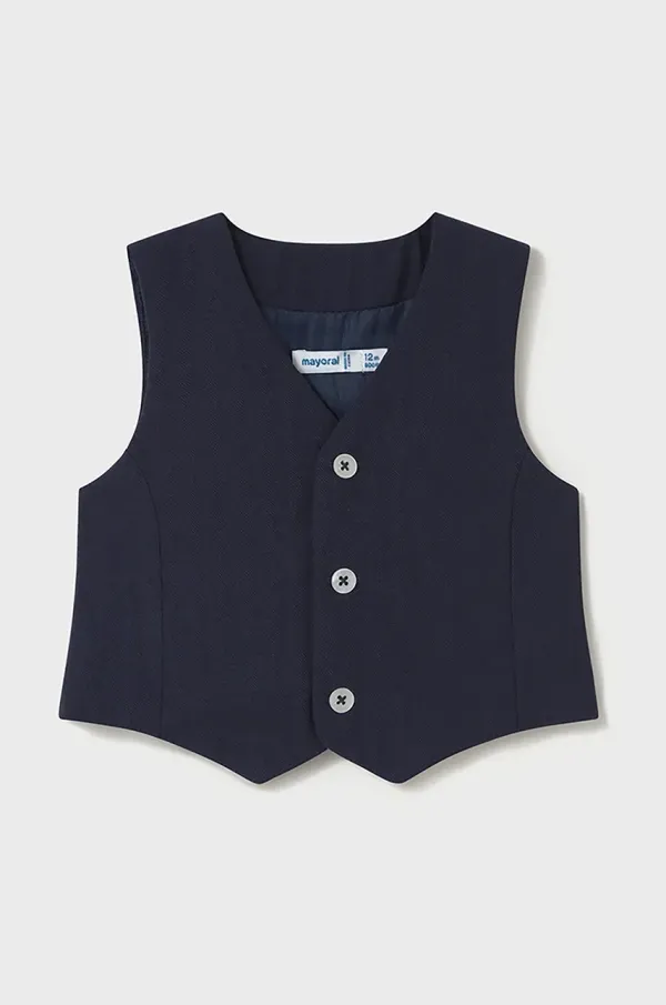 Mayoral Otroški brezrokavnik iz lanene mešanice Mayoral mornarsko modra barva, 1303