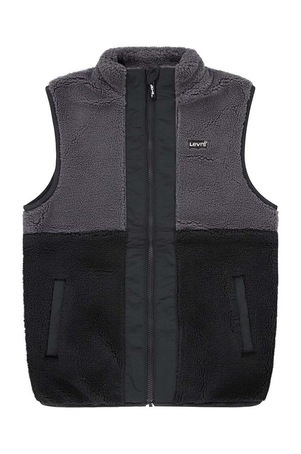 Levi's Otroški brezrokavnik Levi's SHERPA VEST črna barva, 8EL248