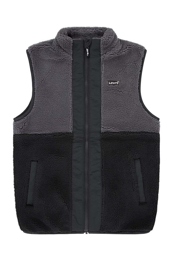Levi's Otroški brezrokavnik Levi's SHERPA VEST črna barva, 9EL248