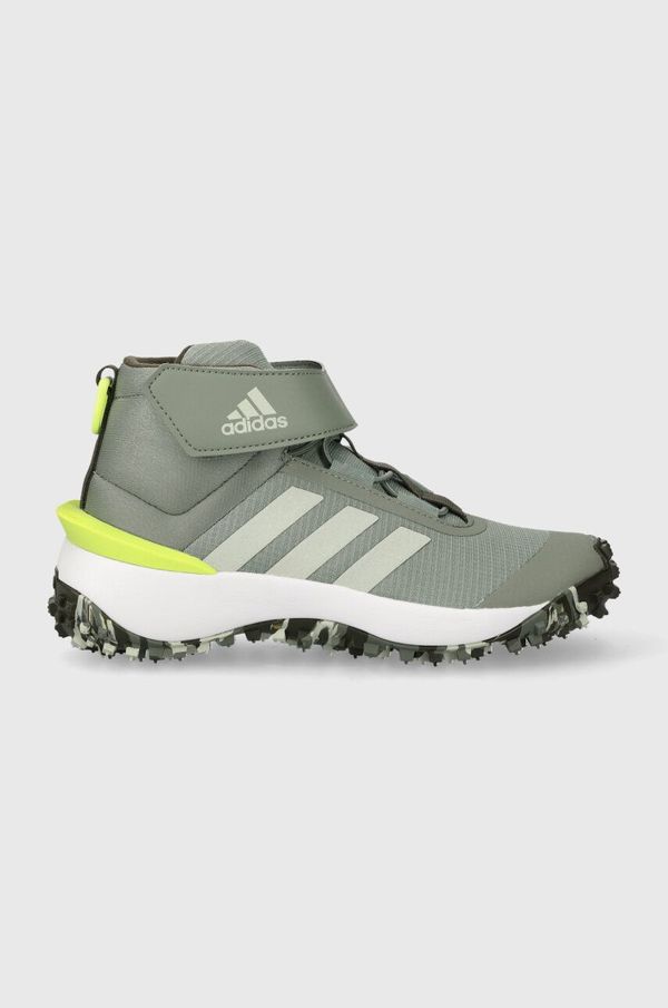 adidas Otroški čevlji adidas FORTATRAIL EL K zelena barva