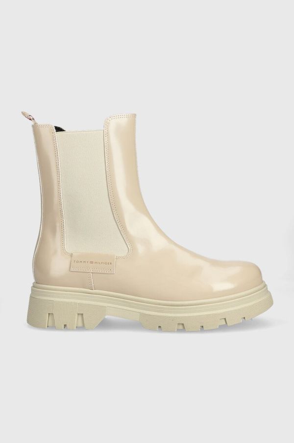 Tommy Hilfiger Otroški chelsea Tommy Hilfiger bež barva