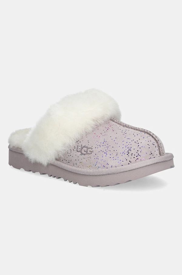 Ugg Otroški copati iz semiša UGG COZY II SHIMMER SKY vijolična barva, 1157672K