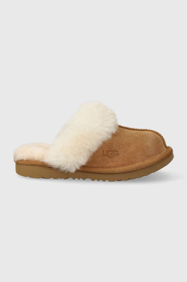 Ugg Otroški copati iz semiša UGG K COZY II bež barva