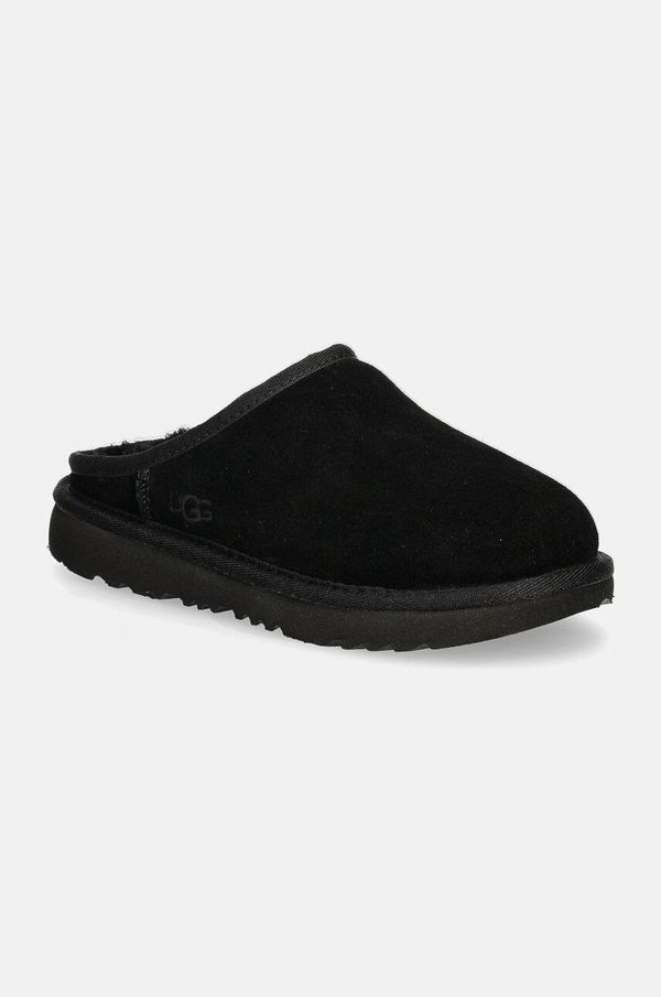 Ugg Otroški copati iz semiša UGG KIDS' CLASSIC SLIP-ON črna barva, 1161030K