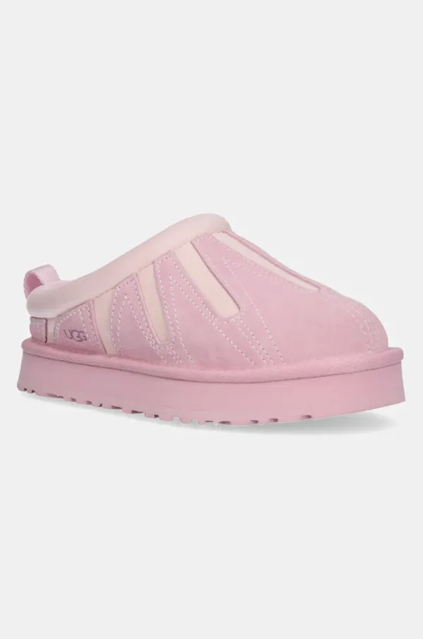 Ugg Otroški copati iz semiša UGG TAZZ SUNWAVE roza barva, 1166830K