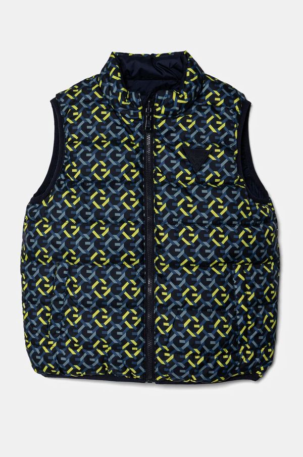 Guess Otroški dvostranski brezrokavnik Guess mornarsko modra barva, N5RL09 WCFM0