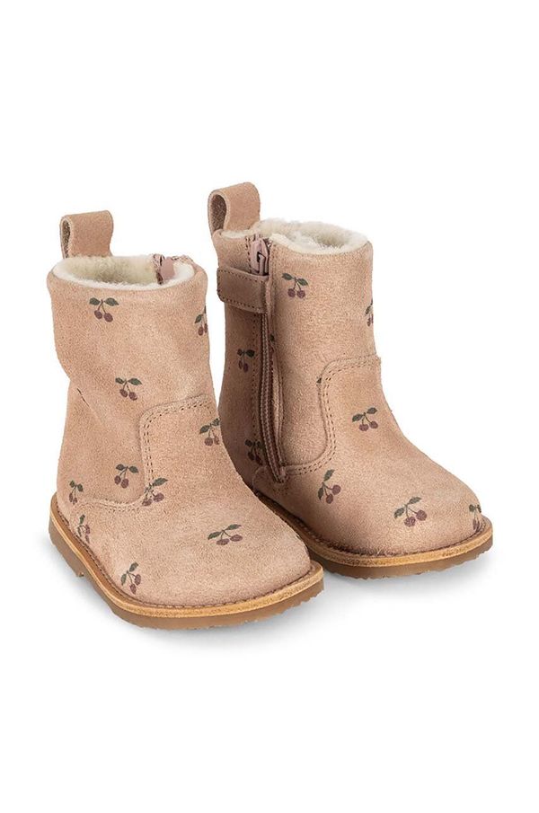 Konges Sløjd Otroški gležnarji iz semiša Konges Sløjd PIPPI PULL ON BOOT oranžna barva, KS101280