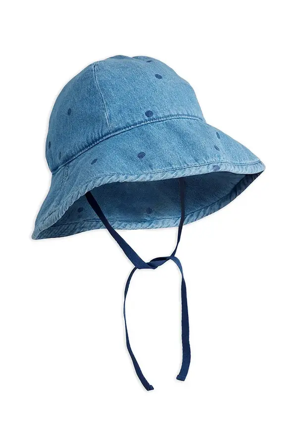 Mini Rodini Otroški jeans klobuk Mini Rodini denim dots