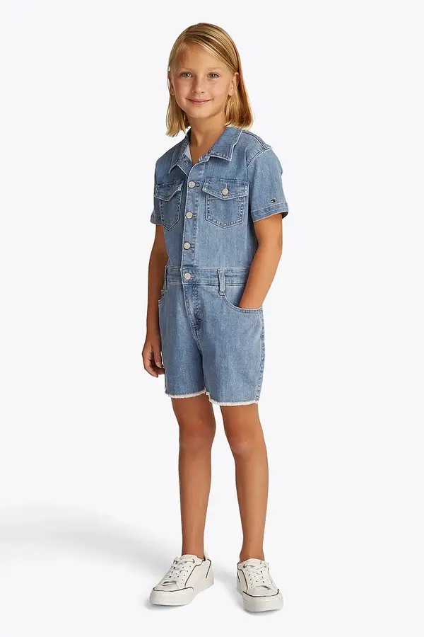 Tommy Hilfiger Otroški jeans kombinezon Tommy Hilfiger