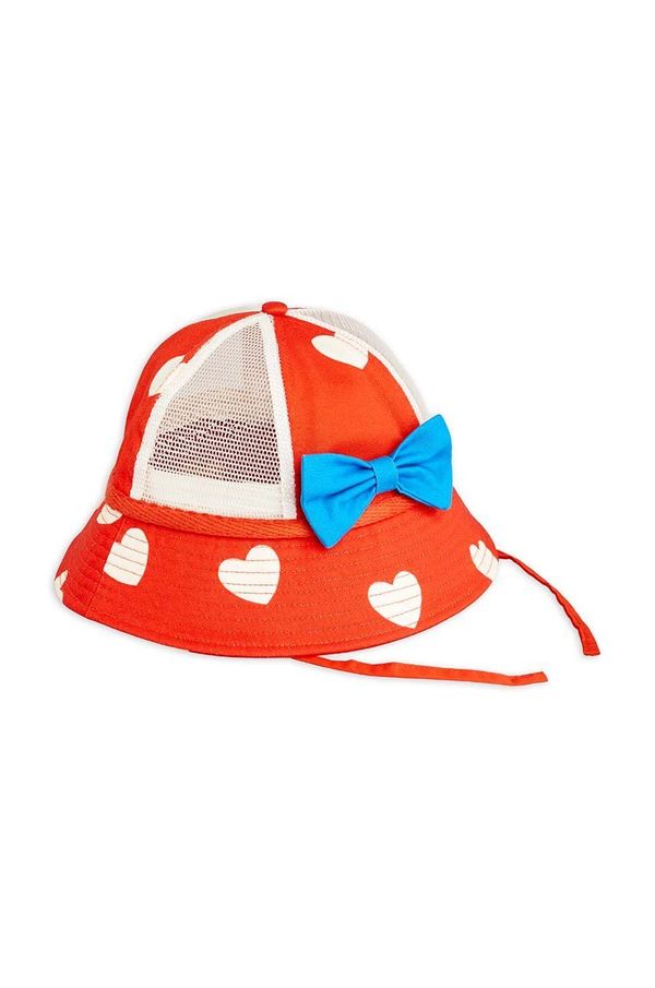Mini Rodini Otroški klobuk Mini Rodini Hearts rdeča barva